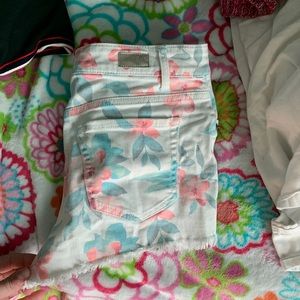 floral jean shorts